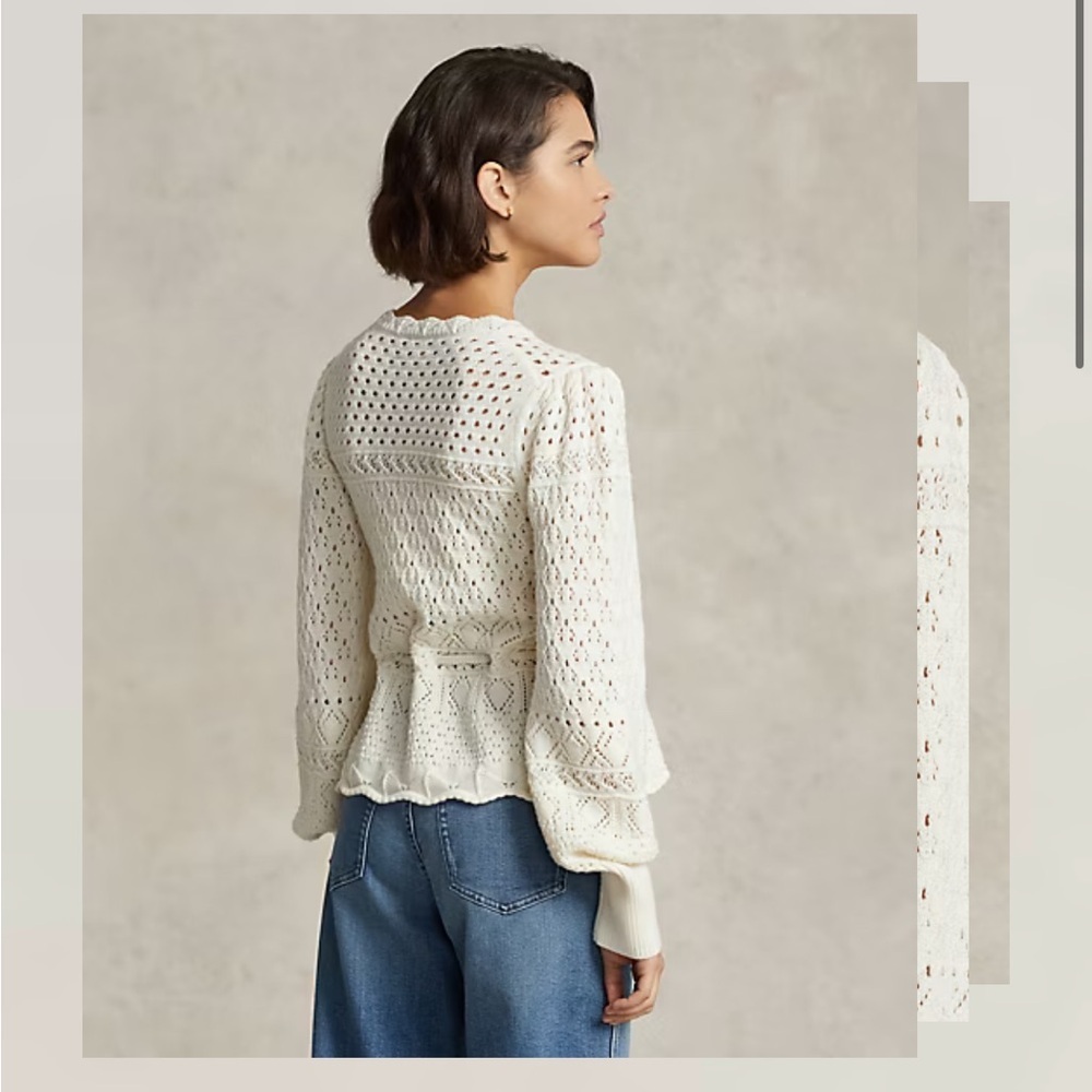 Polo Ralph Lauren Pointelle-Knit Merino Sweater - Picture 3 of 14
